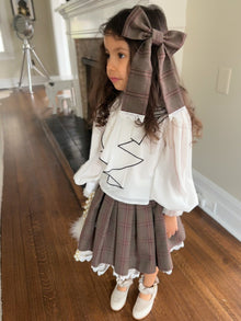 Baby Girls | Gwen Blouse With Ruffle Trim | White & Black