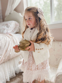 Baby Girls | Lace Overlay Blazer | White