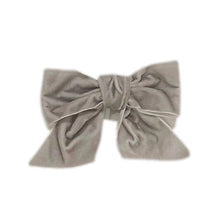 Velvet Bow Hair Clip | Grey