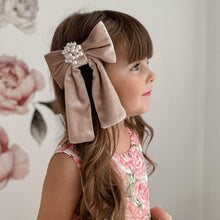 Velour Hair Bow | Dusty Pink