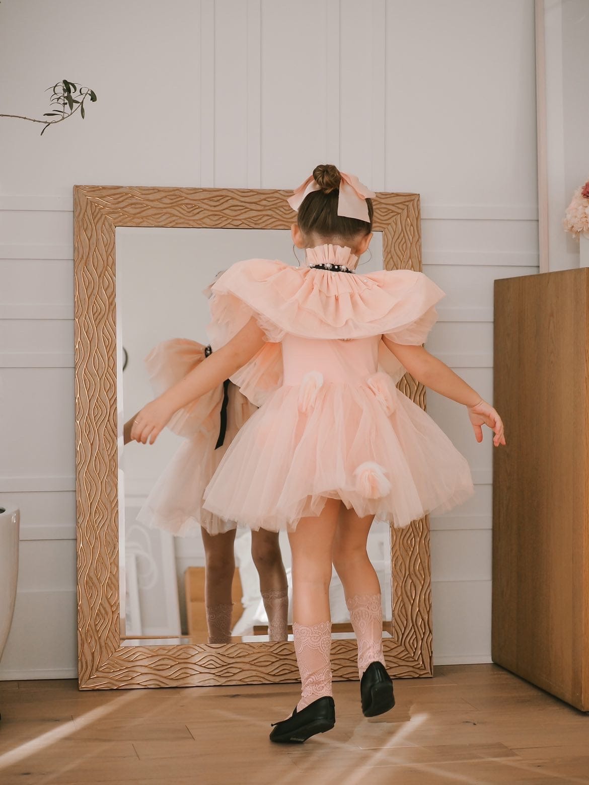 Victorian Tulle Cape | Peach