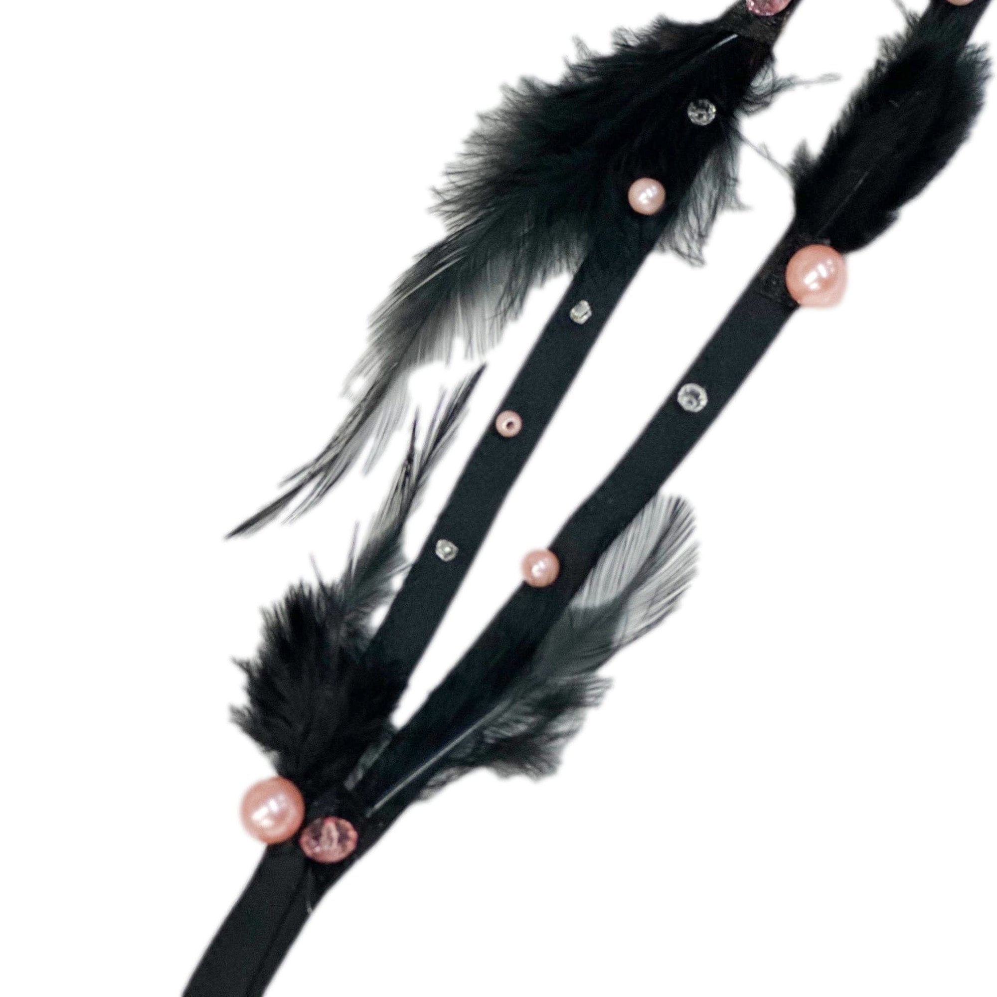 Kylie Feather Hair Sash | Black