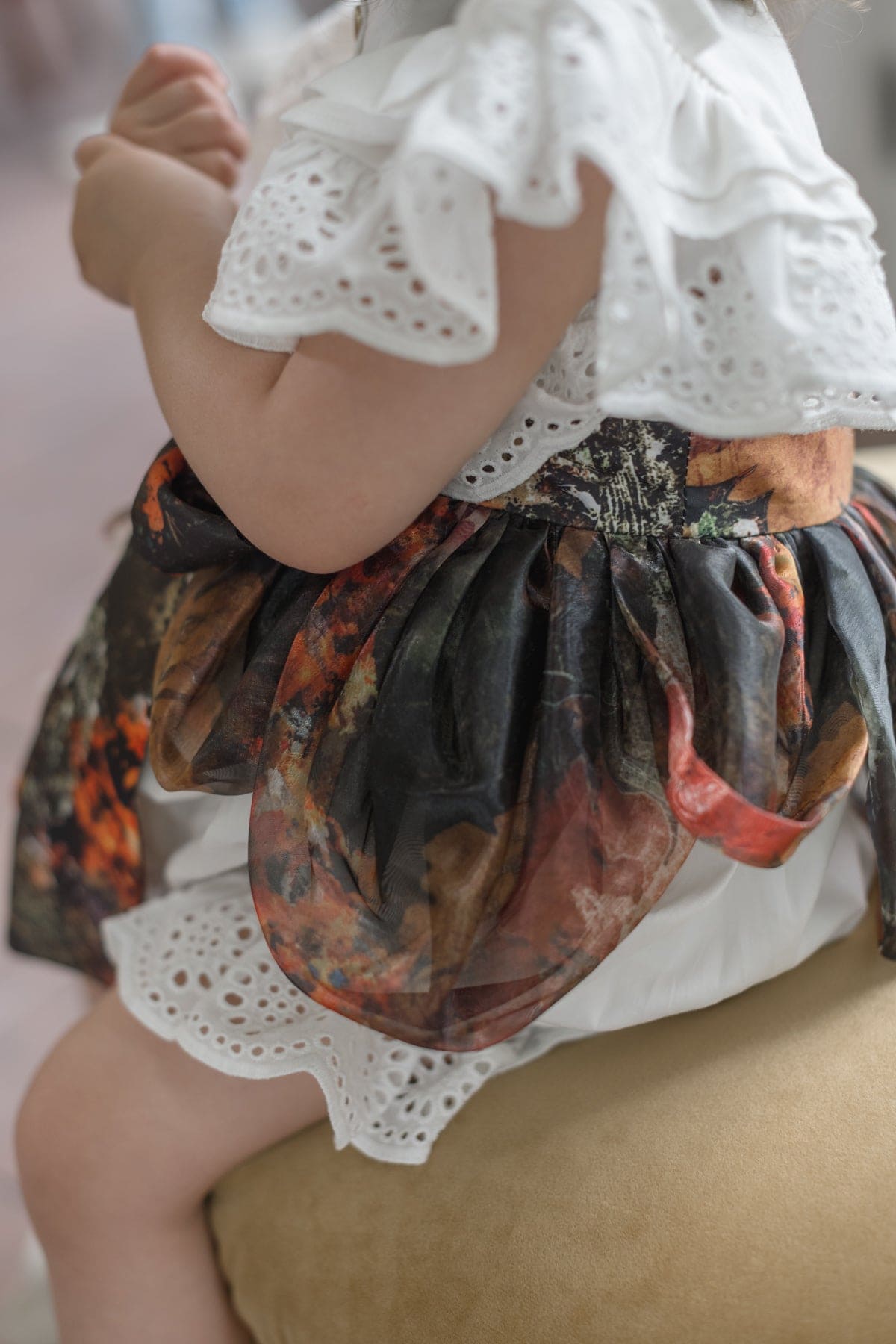 Baby Girls | Alexis Foliage Print Romper | White x Multi