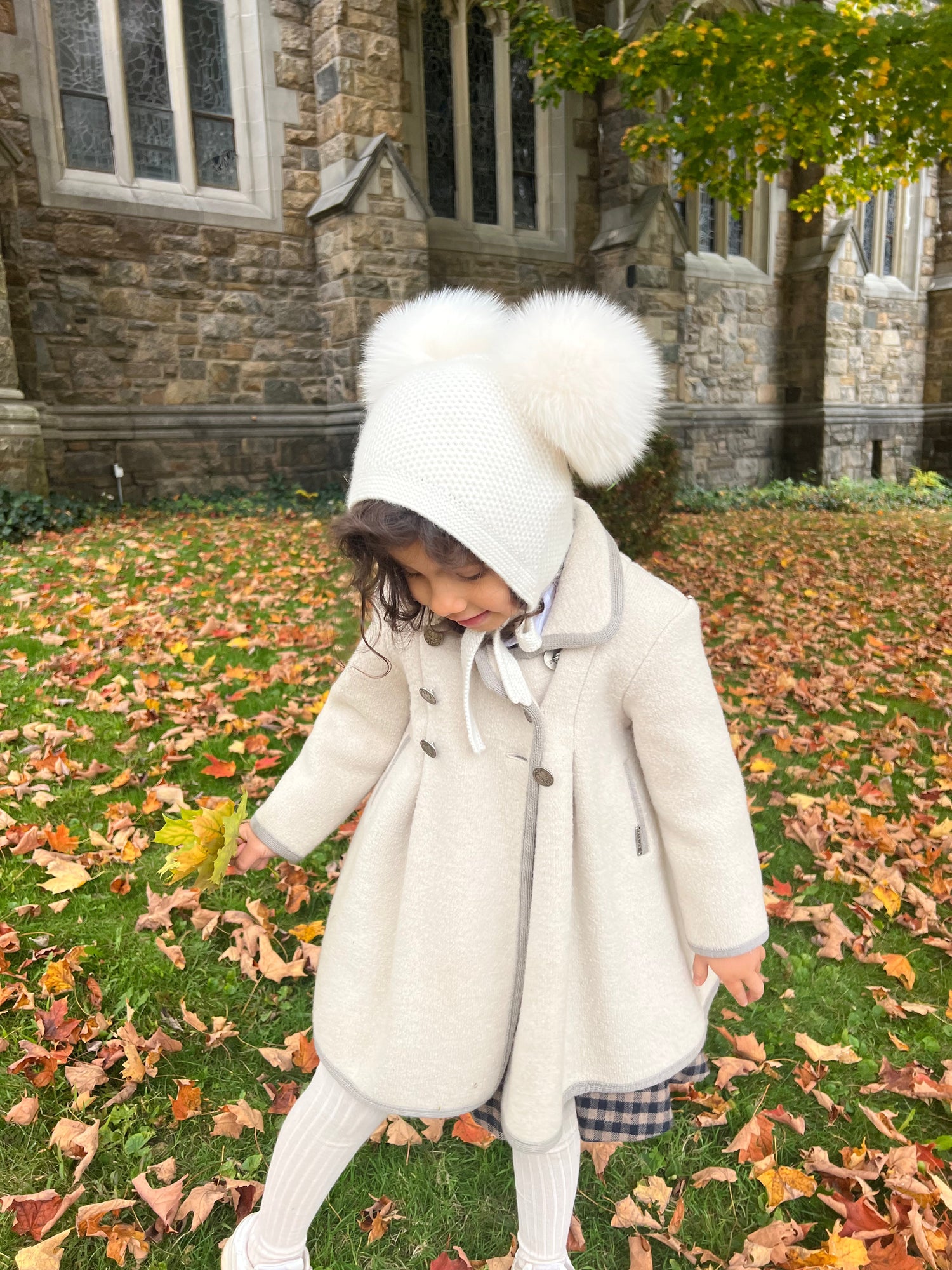 Baby Girls | Honeycomb Cashmere Bonnet | Cream Ivory