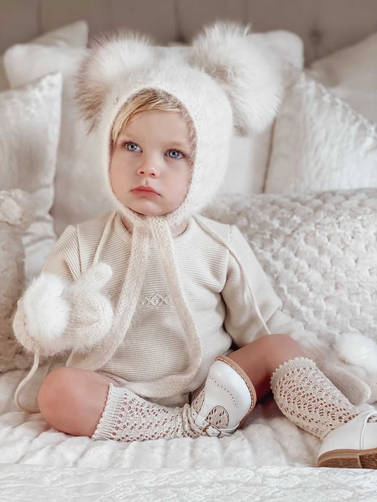 Baby Unisex | Hero Cashmere Bonnet | Beige