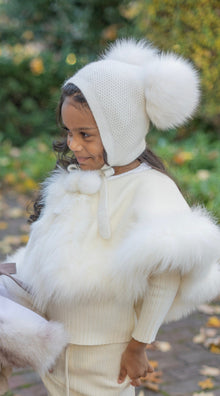 Baby Girls | Honeycomb Cashmere Bonnet | Cream Ivory