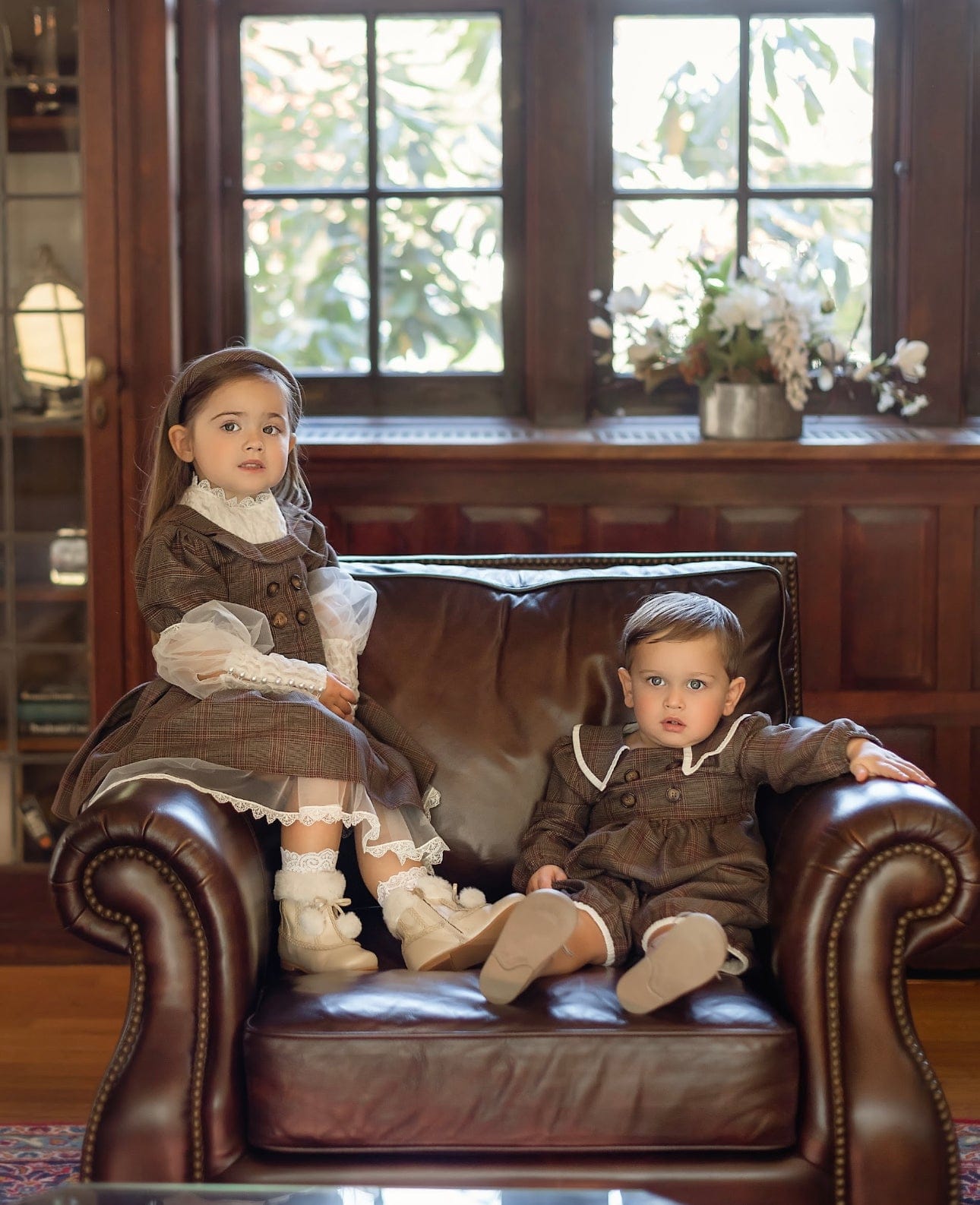 Baby Girls | Blair Estate Tweed Top and Skirt Set | Brown