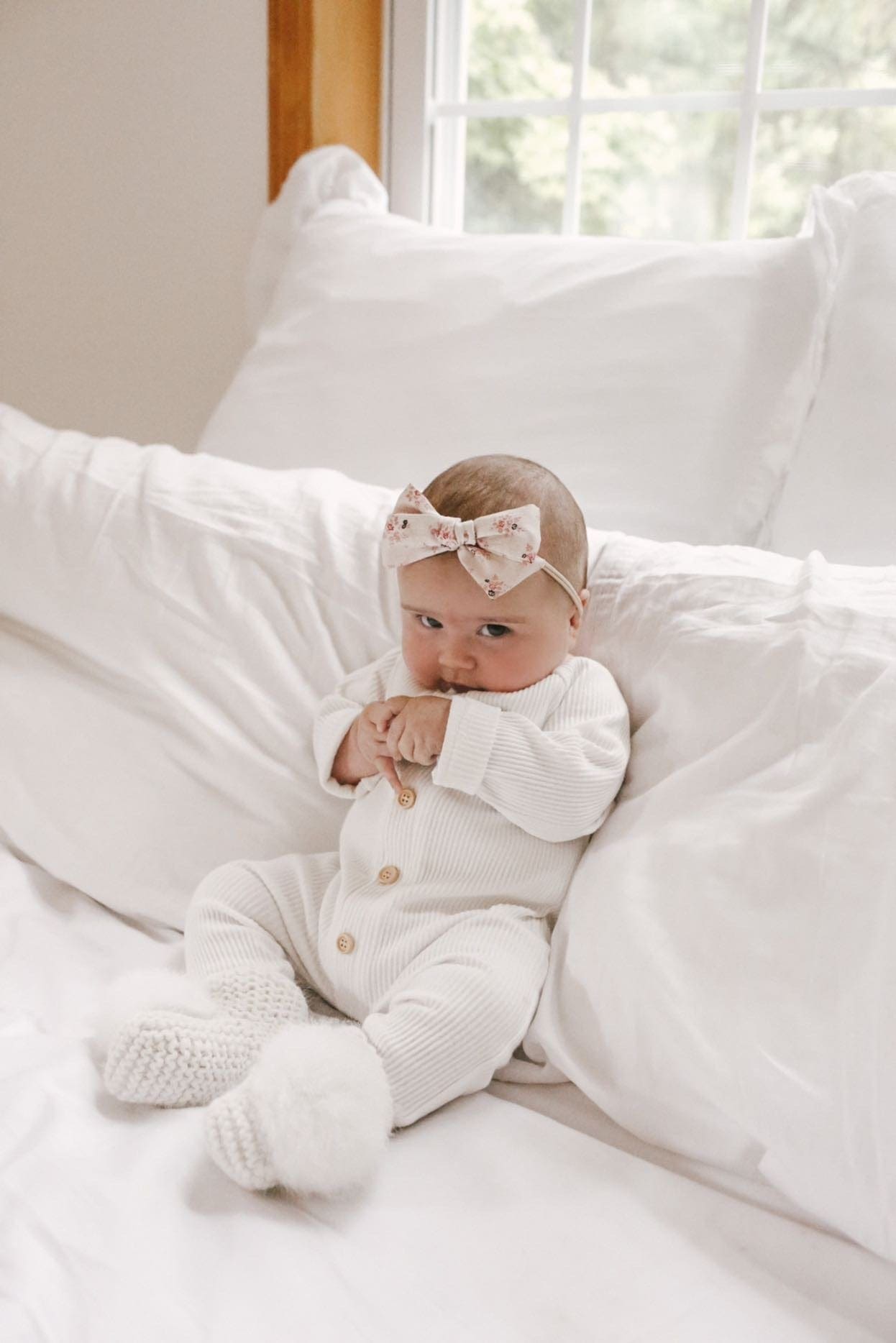 Baby Girls | Ribbed Cotton Playsuit | White