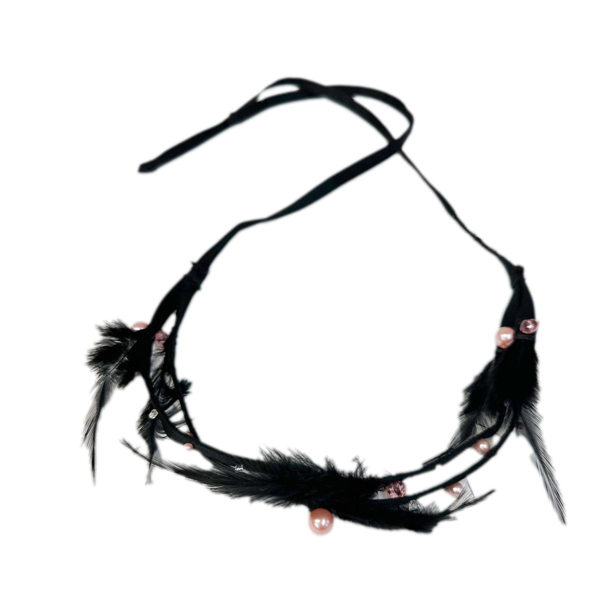 Kylie Feather Hair Sash | Black