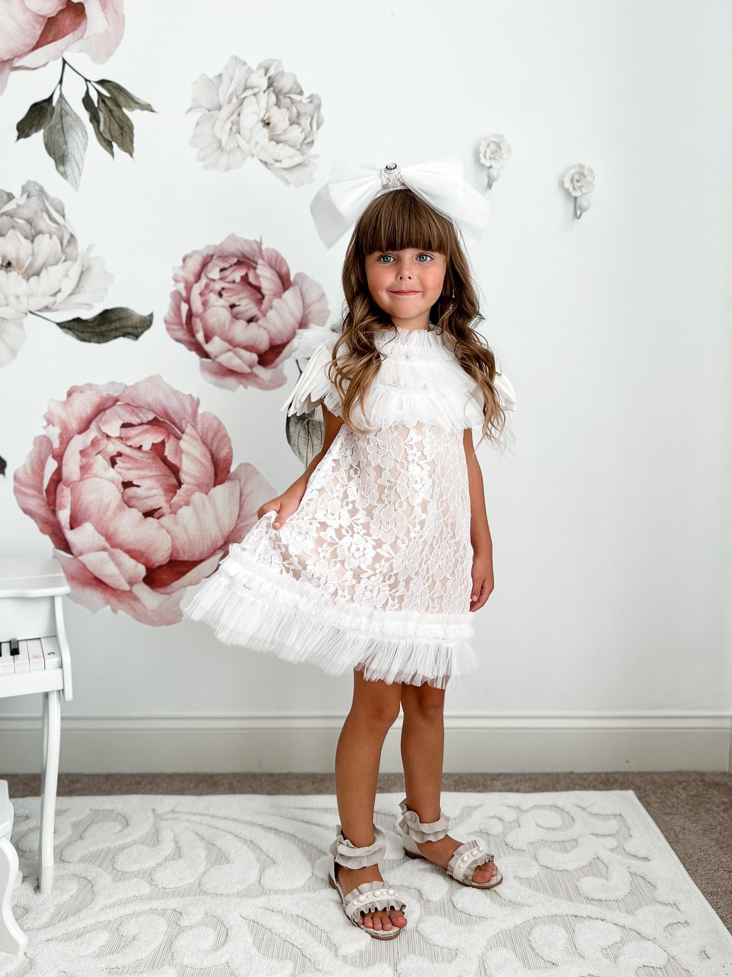 Baby Girls | Dove Lace Overlay Dress | Beige