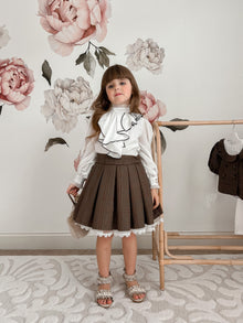 Baby Girls | Gwen Blouse With Ruffle Trim | White & Black