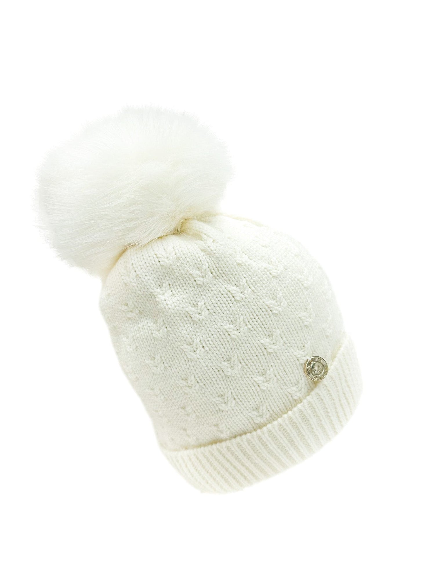 Baby Unisex | Parker Merino Wool Faux Fur Beanie Hat | Ivory