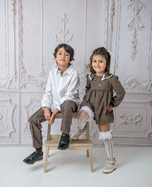 Baby Girls | Blair Estate Tweed Romper | Brown