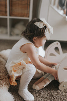 Velvet Bow Hair Clip | White