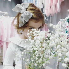 Velvet Bow Hair Clip | Grey