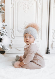 Baby Girls | Ribbed Cotton Playsuit | Dusty Pink