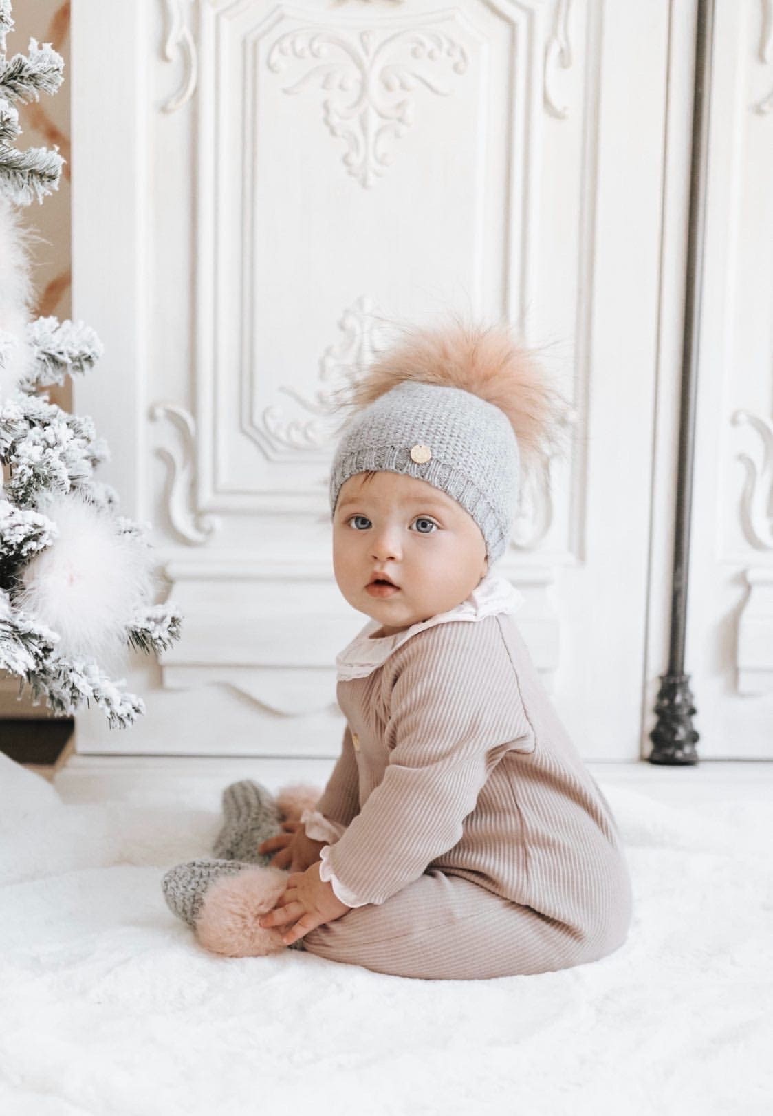 Baby Girls | Ribbed Cotton Playsuit | Dusty Pink
