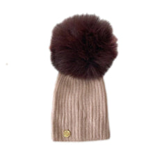 Baby Unisex | Misha Ribbed Angora Hat Fur Pom | Brown