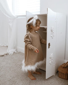 Baby Girls | Anna Knit Dress with Feathered Hem | Beige