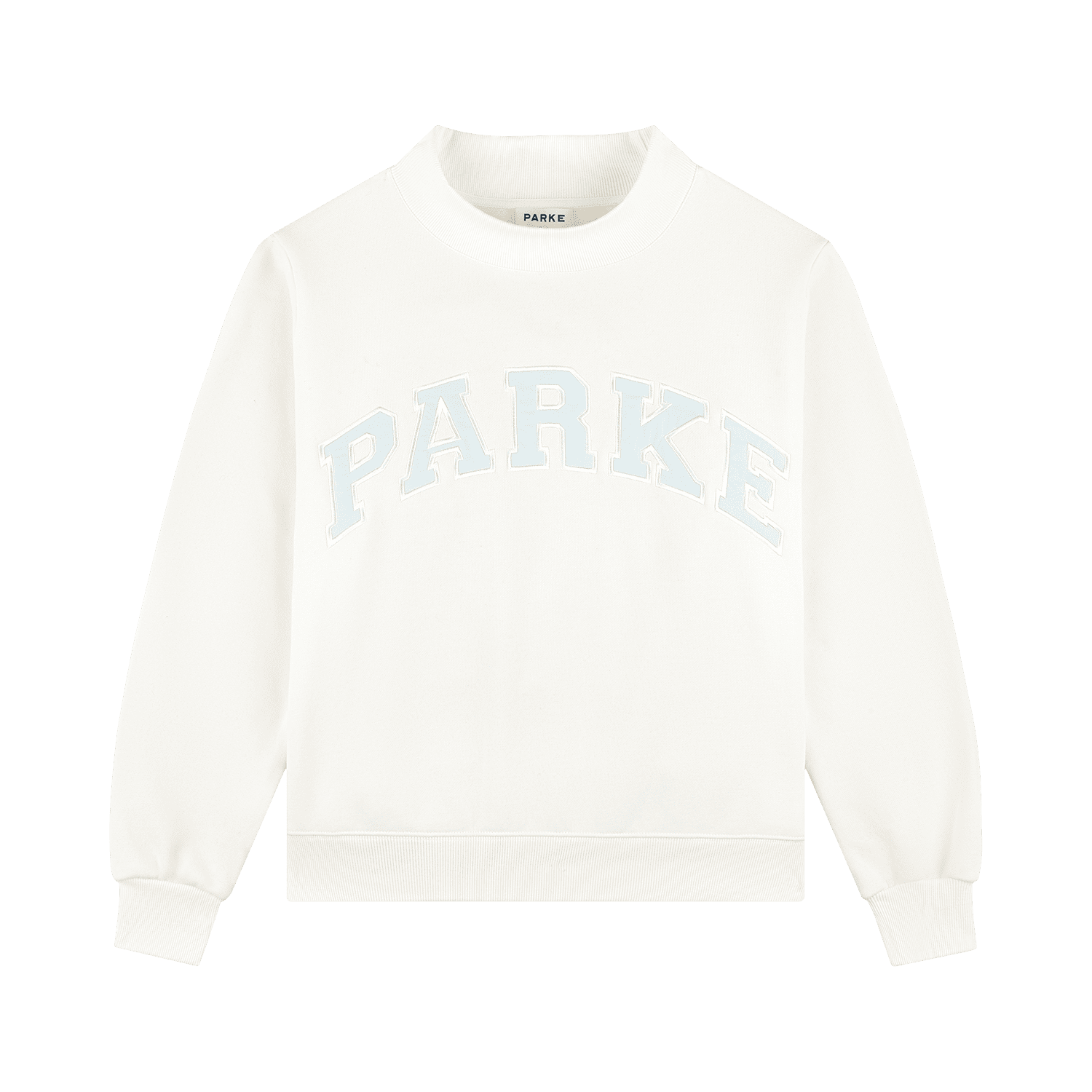 Bridal Varsity Mockneck | Ivory/Pale Blue
