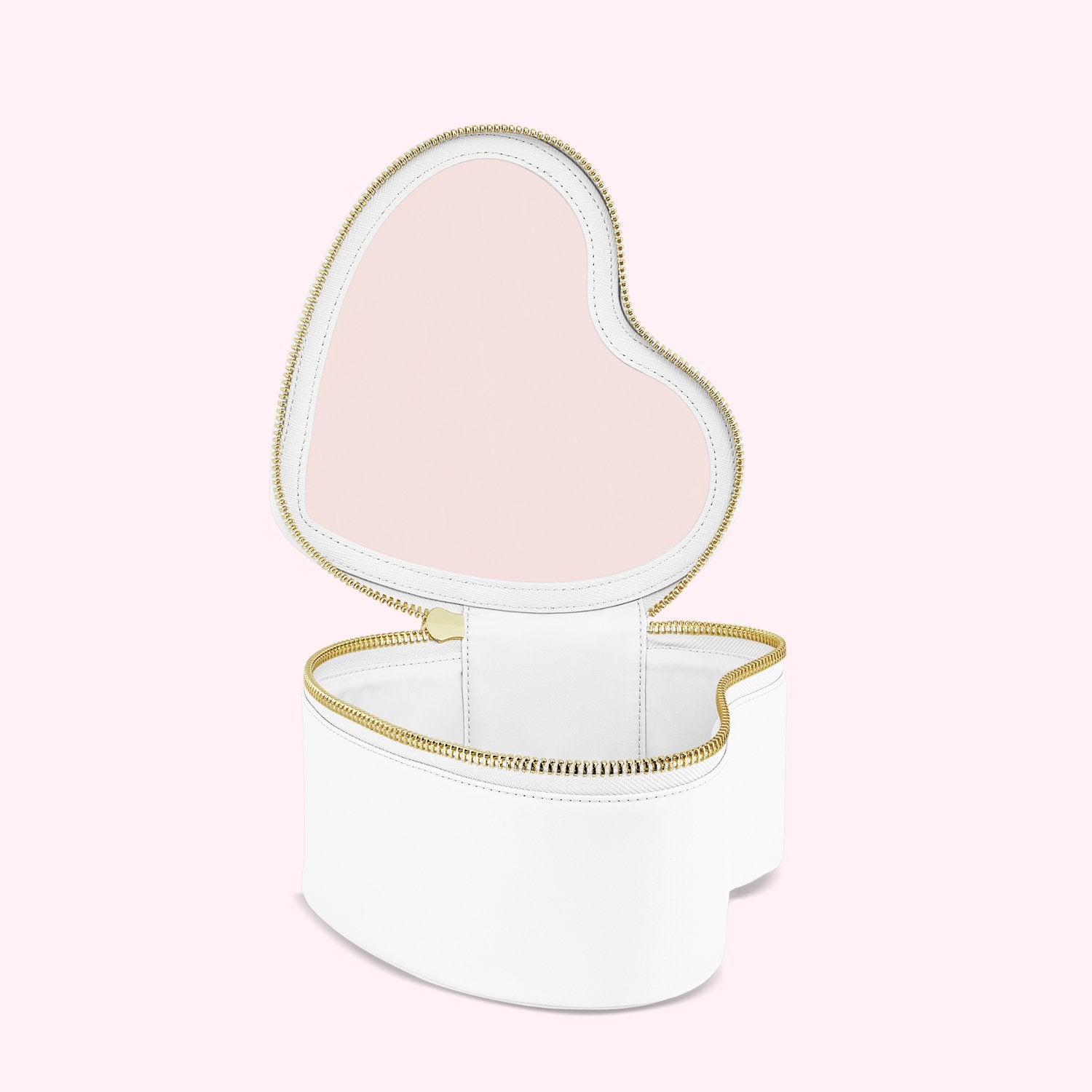 Heart Open Top Pouch | Blanc