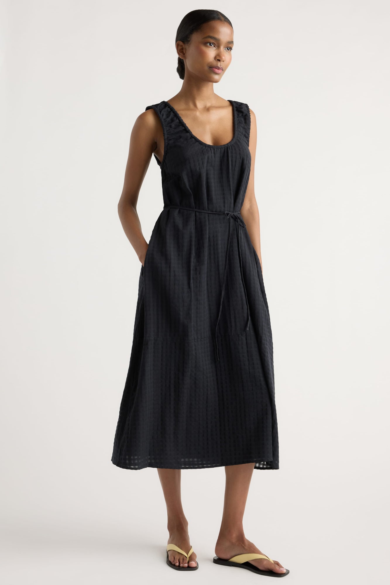 Isilda | Imogen Organic Cotton U-Neck Gingham Dress in Size Extra Small