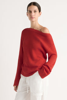 Karolina | Isabel Open-Knit Boat-Neck Sweater in Size Extra Small