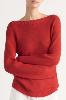 Karolina | Isabel Open-Knit Boat-Neck Sweater in Size Extra Small