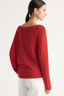 Karolina | Isabel Open-Knit Boat-Neck Sweater in Size Extra Small