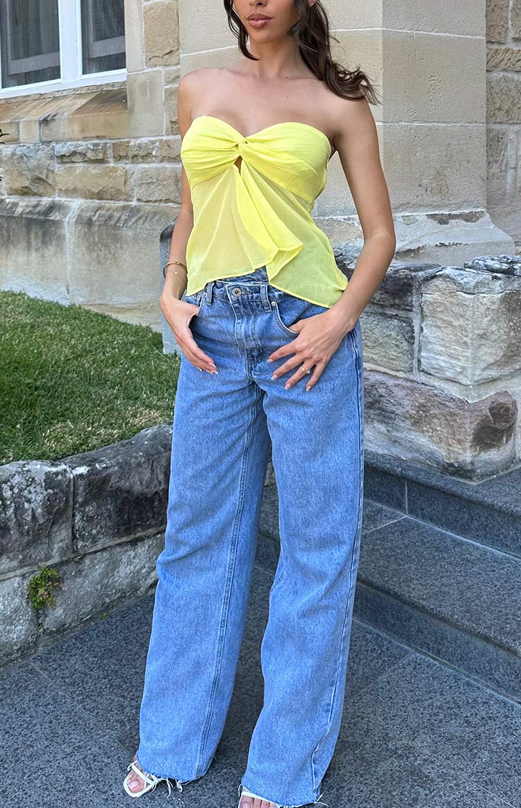 Jacqulin Strapless Top | Yellow
