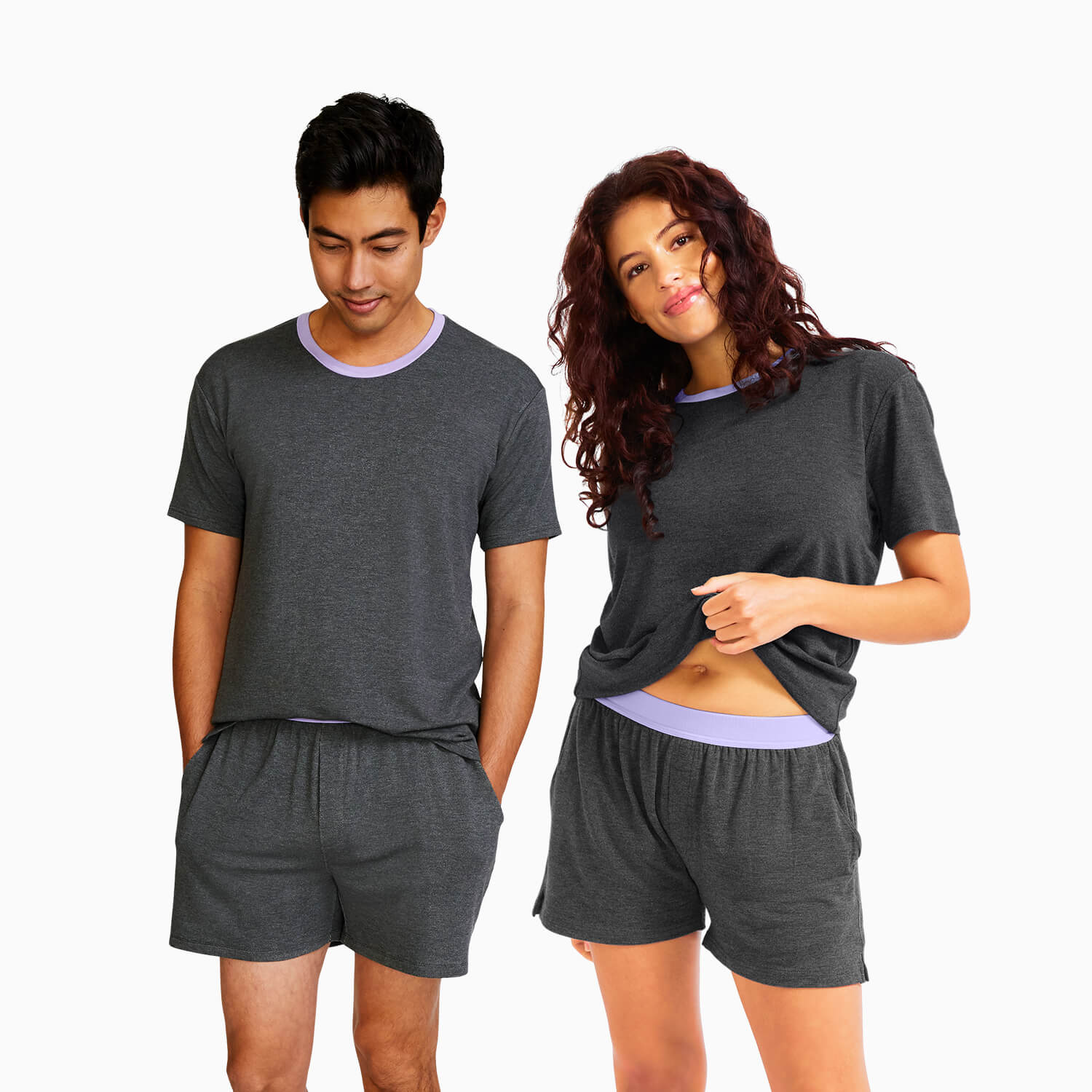 Modal French Terry House Shorts | Gray/Lavender