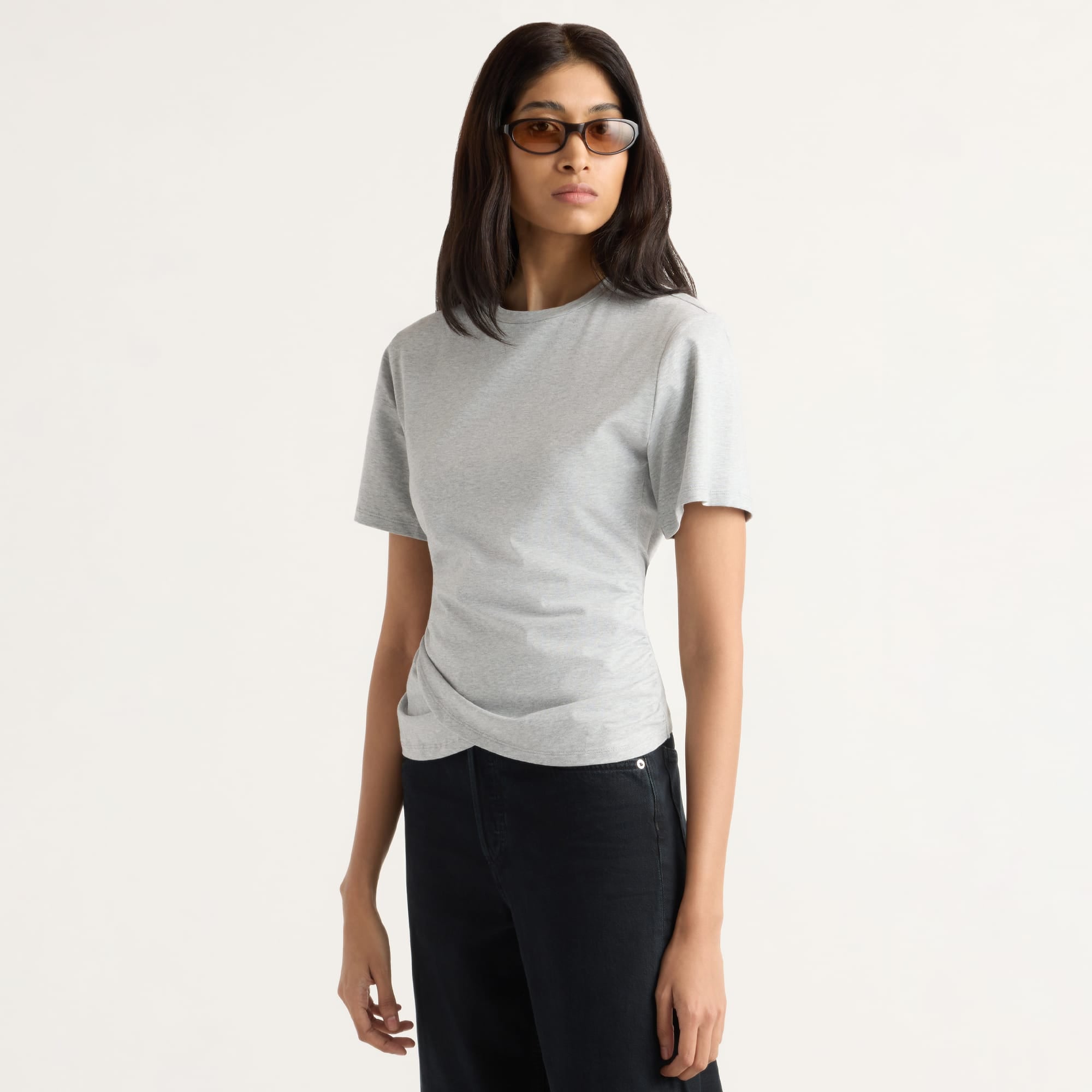 Arya | Janette Front-Wrap Jersey Tee in Size Small