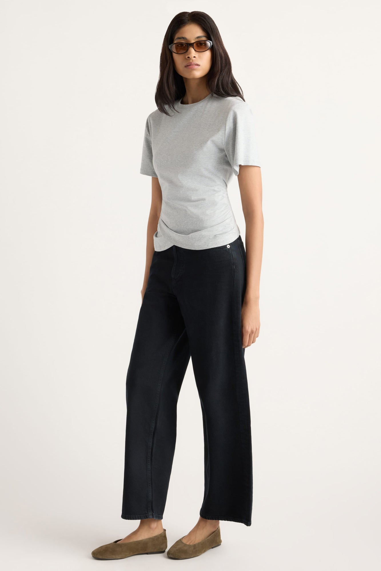 Arya | Janette Front-Wrap Jersey Tee in Size Small