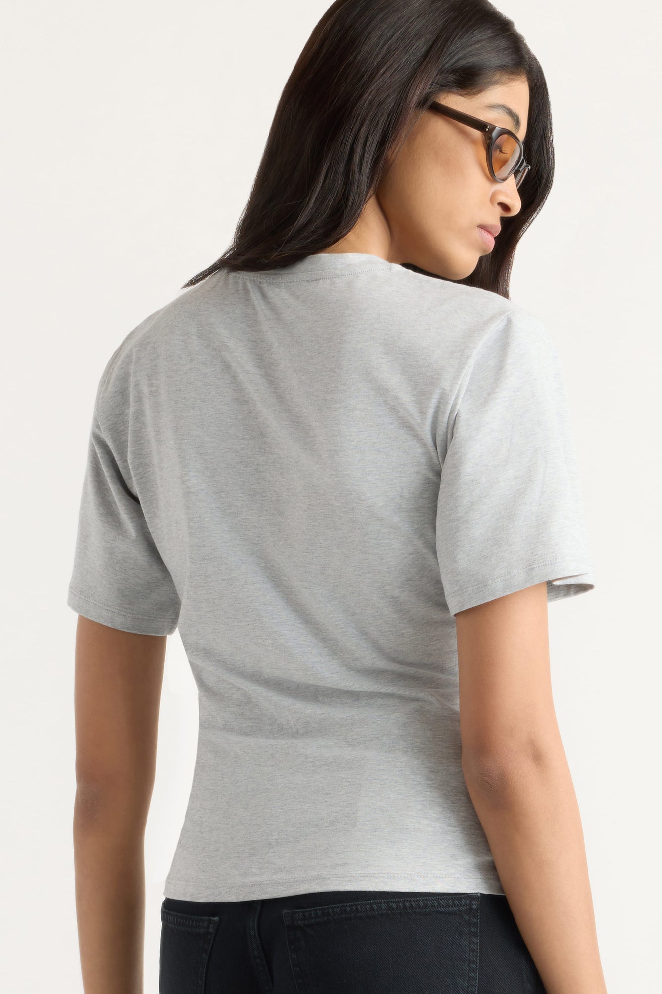 Arya | Janette Front-Wrap Jersey Tee in Size Small