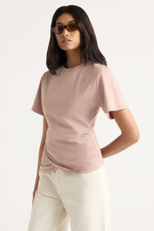 Arya | Janette Front-Wrap Jersey Tee in Size Small
