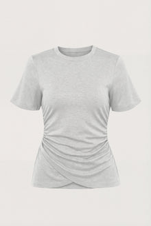 Arya | Janette Front-Wrap Jersey Tee in Size Small - Flat