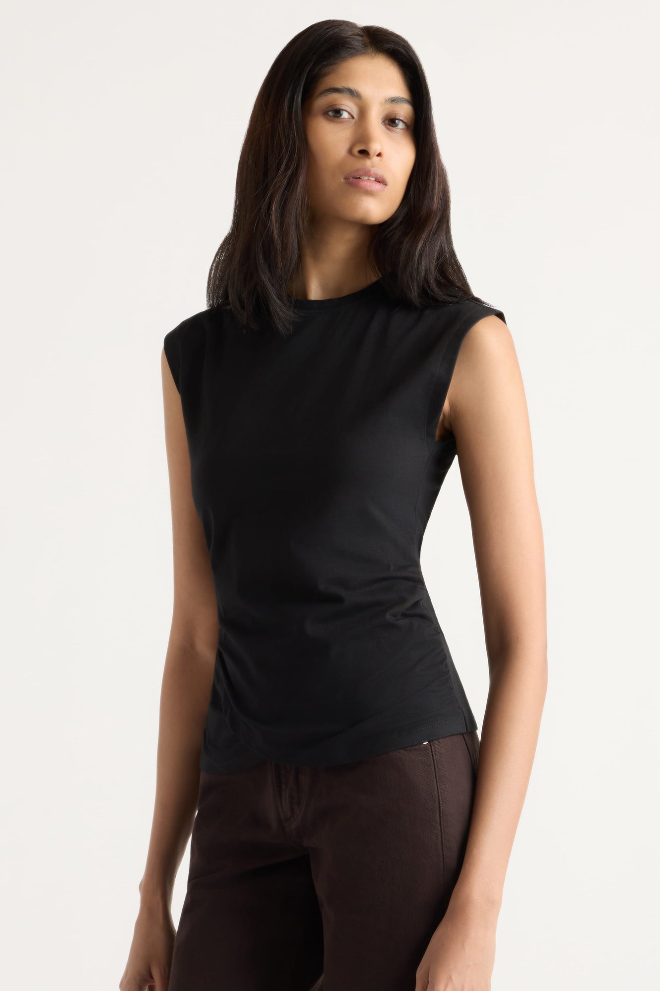 Arya | Jensen Front-Wrap Jersey Tee in Size Small