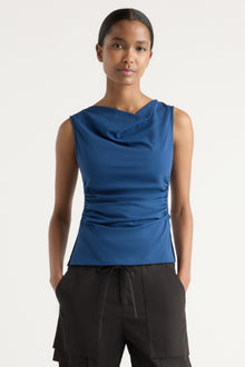 Isilda | Josie Shirred-Side Cowl-Neck Tee in Size Extra Small