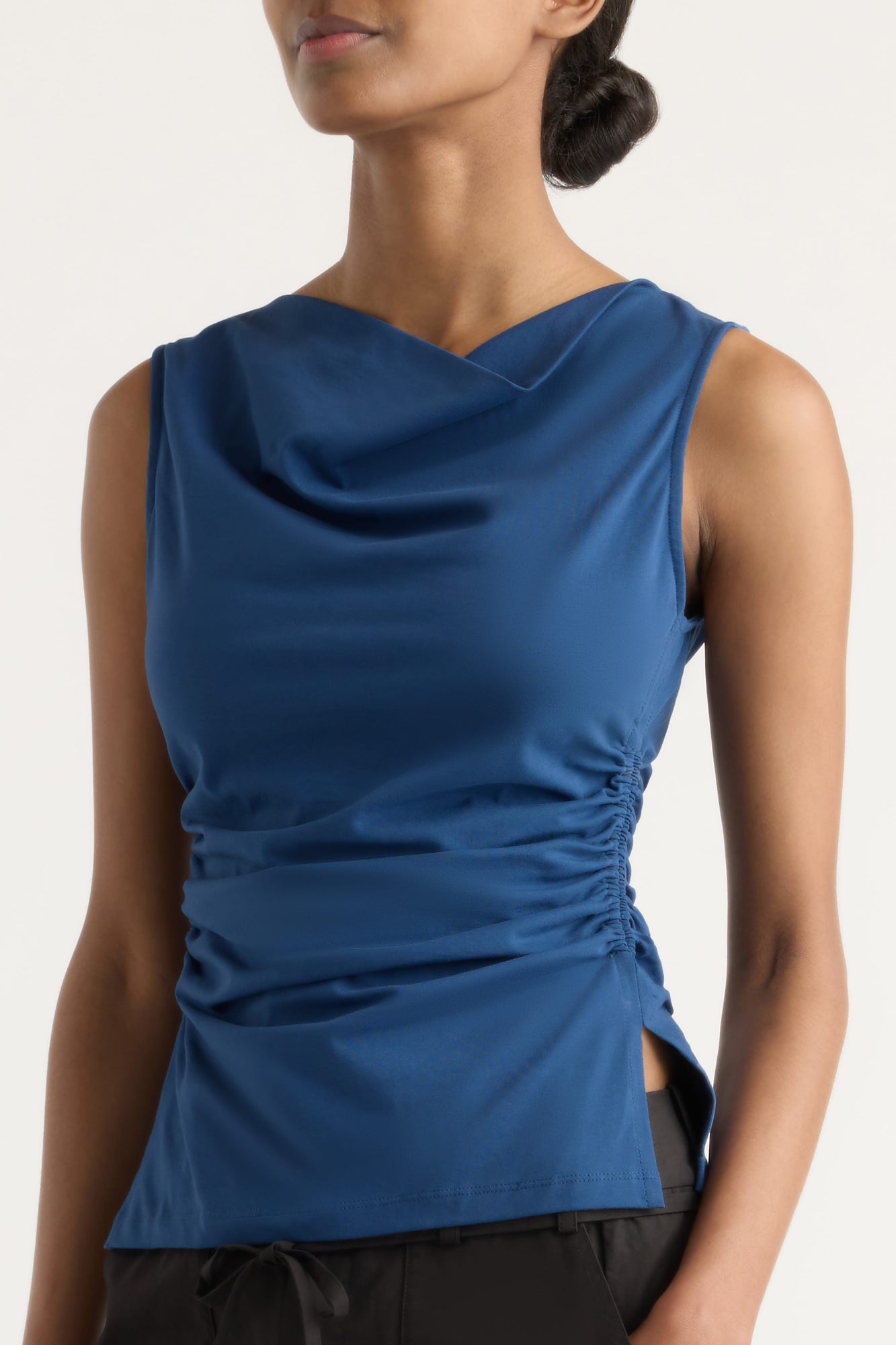 Isilda | Josie Shirred-Side Cowl-Neck Tee in Size Extra Small