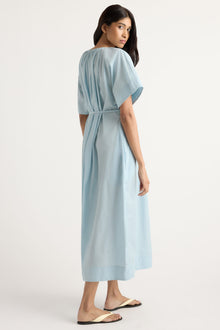 Arya | Katya Cotton Poplin Tie-Waist Dress in Size Small