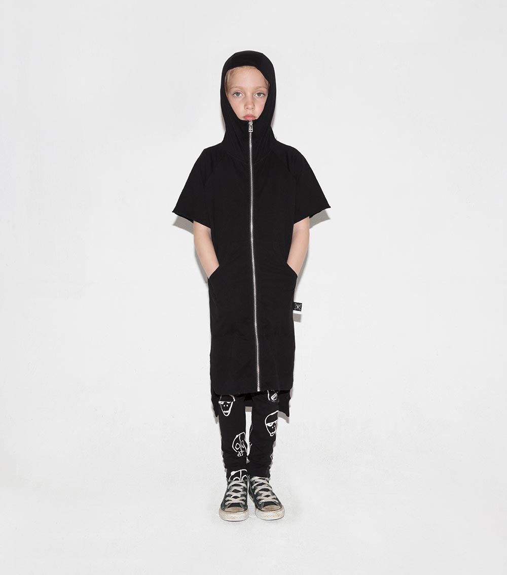 Kid | Maxi Short Sleeved Hoodie | Black
