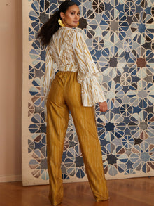 Leer Pants - Texture Gold - diarrablu