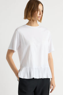 Mali | Leonie Organic Cotton Ruffled Tunic Tee in Size Small
