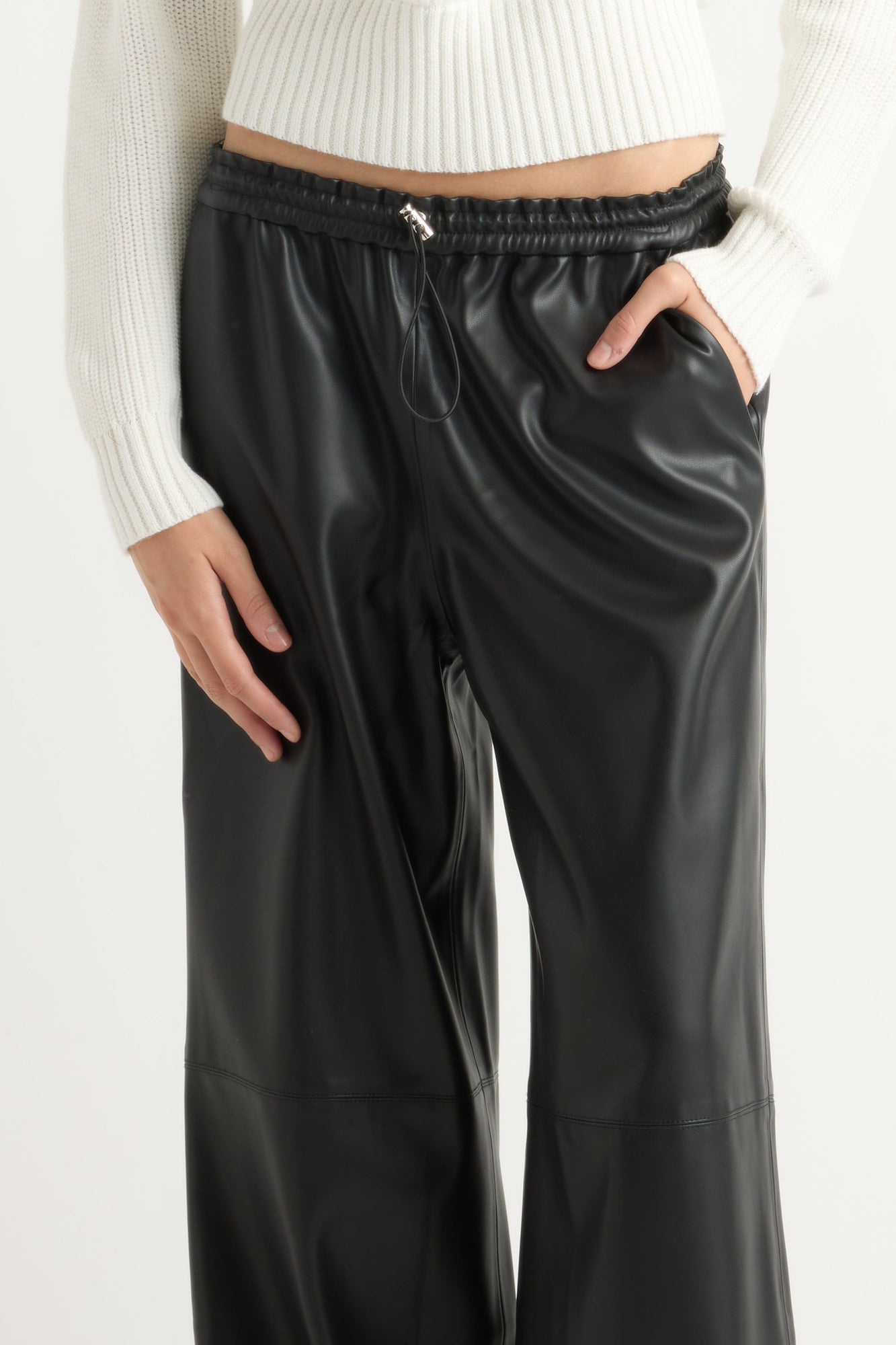 Kelsey | Lianne Drawstring Vegan Leather Pant in Size Small 