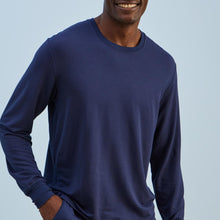 Modal French Terry Long-Sleeve Lounge Tee | Navy