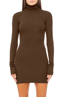 LONG SLEEVE TURTLENECK MINI DRESS - ETERNE