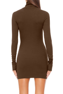 LONG SLEEVE TURTLENECK MINI DRESS - ETERNE