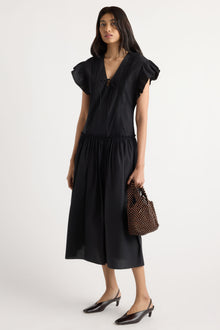 Arya  |  Margaux Ruffle-Sleeve Pleated Dress in Size Small in Size Small