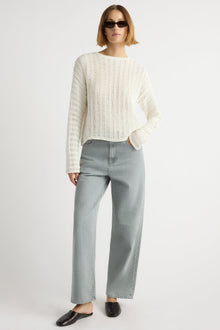 Mali | Matteo Open-Knit Cotton Sweater in Size Small