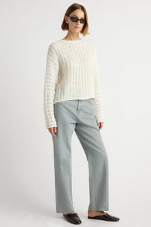 Mali | Matteo Open-Knit Cotton Sweater in Size Small
